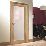 Oak Pattern 10 - 1 Glazed Frosted Light Panel Un-Finished Internal Door - 1981mm x 533mm -