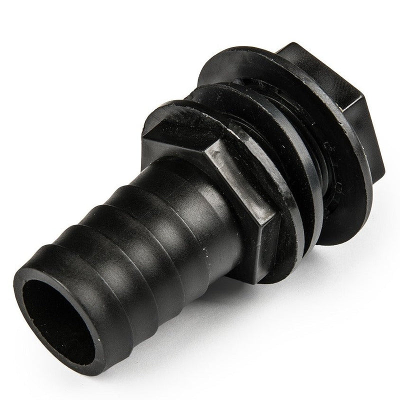 Tank Connector with Washer 3/4" BSPM & 1" Barb Outlet and Drill Bit - Home & Garden > Lawn & Garden Tech Hose & Fittings