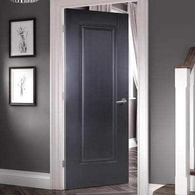 Eindhoven Black Primed 1 Panel Interior Door - All Sizes - Doors