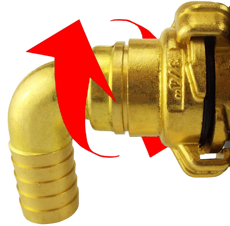 Claw Brass - Swivel Elbow 3/4" Hose - Home & Garden > Lawn & Garden > Watering & Irrigation > Garden Hose Fittings & Valves Tech Hose & Fittings
