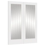 White framed glass doors with a white background