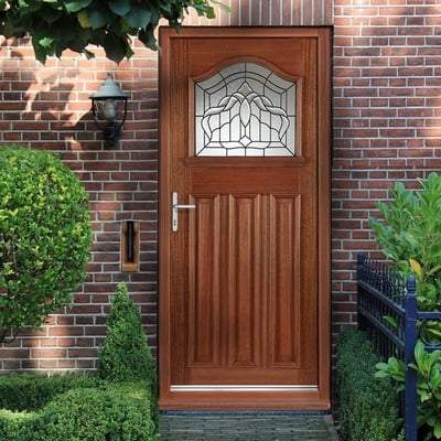 Estate Crown Hardwood M&T 1 Double Glazed Lead Light Panel External Door - 1981mm x 762mm -