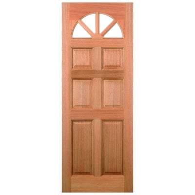 Carolina Hardwood Dowelled 4 Unglazed Fanlight Light Panels External Door - 2032mm x 813mm -