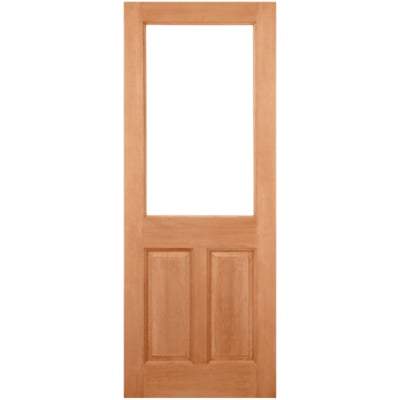 2XG Hardwood M&T 1 Double Glazed Clear Light Panel External Door - 1981mm x 838mm -