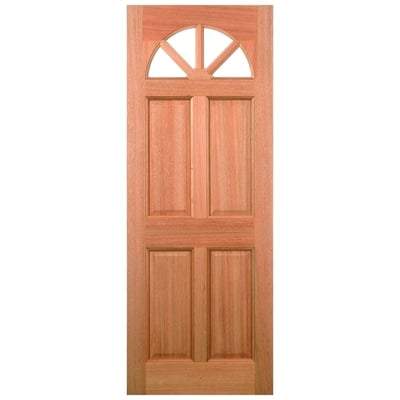 Carolina Hardwood M&T 4 Unglazed Fanlight Light Panels External Door - 2083mm x 864mm -