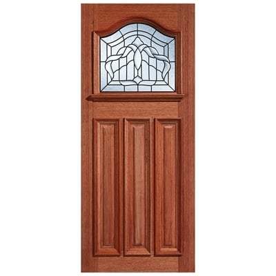 Estate Crown Hardwood M&T 1 Double Glazed Lead Light Panel External Door - All Sizes - Doors