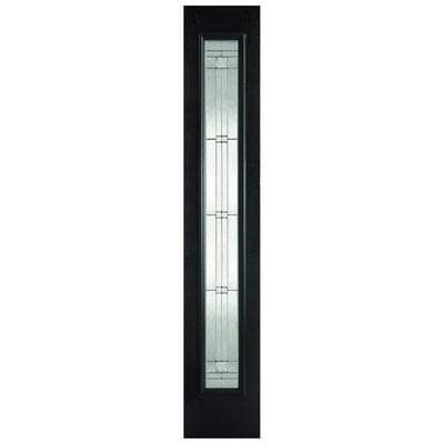 Elegant Black GRP Pre-Finished 1 Double Glazed Lead Light Panel Sidelight- 2032mm x 356mm - Doors