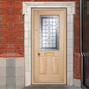 Winchester Oak Unfinished 1 Part Obscure Double Glazed Light Panel External Door - All Sizes - Doors