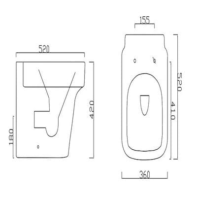 Medici Back to Wall Toilet with Soft Close Seat - Bathrooms