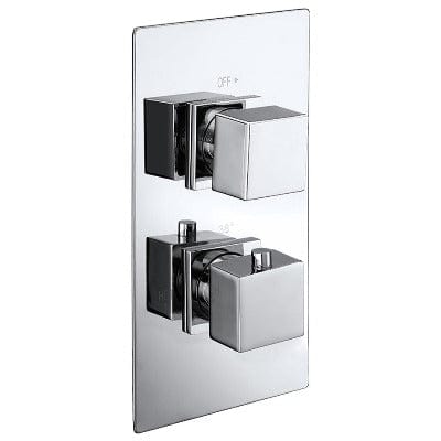 Cube Concealed Chrome Thermostatic Shower Valve - Bathrooms