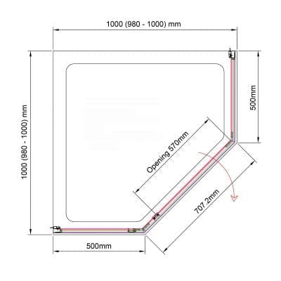Purity Pentagonal Clear Glass Shower Enclosure & Tray - Bathrooms