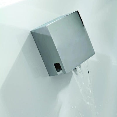 Cube Square Cascade Chrome Bath Filler - (requires valve to operate) - Bathrooms