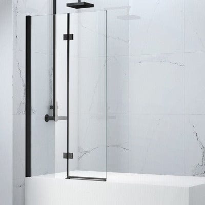 Aquaglass 8mm 2-Panel Folding Hinged Bath Screen - 1500 x 900mm - Bathrooms