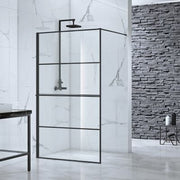 Velar+ Straight Frame Walk-in Panel w/ Towel Rail and Stabilising Bar - Bathrooms