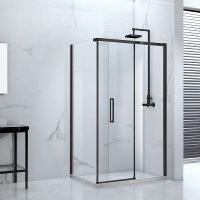 Onyx Black Framed Sliding Shower Door - Bathrooms