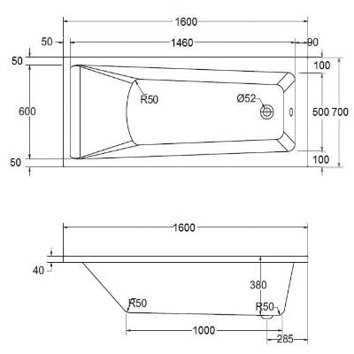 Atlanta Straight Bath - All Sizes - Bathrooms