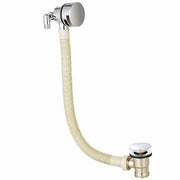 Shower head with flexible hose on a white background