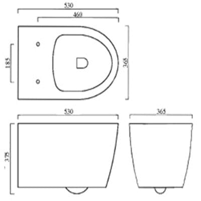 Emme Wall Hung Toilet (suitable for cistern & frame packs) - Bathrooms