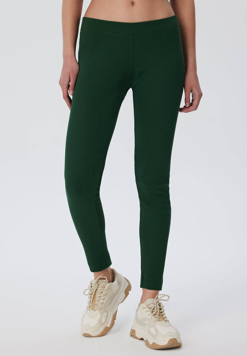 Organic Womens Ribbed Comfy Work Leggings - Sustainable Workwear Range