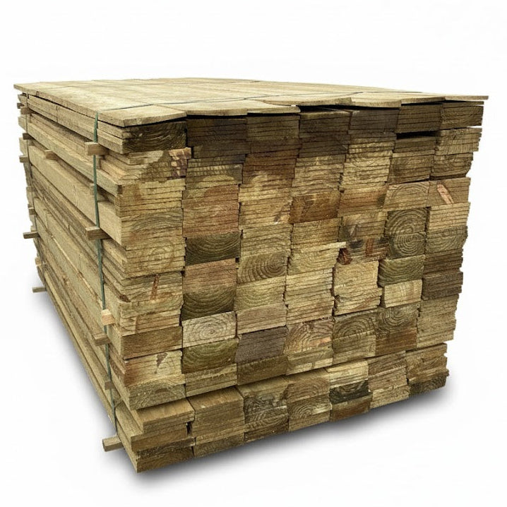 Featheredge Cladding 100mm x 1800mm Fence Panel Slats Treated - £1.25 Each Inc Vat - Hardware > Fencing & Barriers > Fence Panels Featheredge Cladding