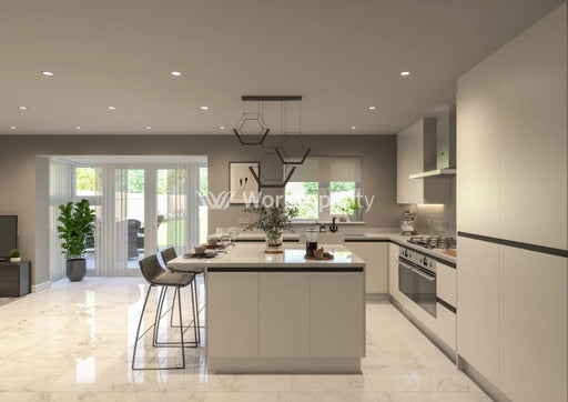 Fenton Painted (Laser Edged) Slab White- Replacement Kitchen Doors SAMPLE PRODUCTS -