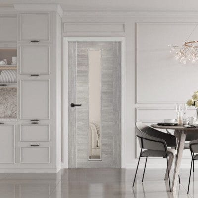 White Grey Forli Internal Laminate Clear Glass Door -