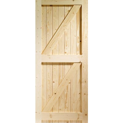 Framed Ledged & Braced External Pine Gate or Shed Door - Outdoor & Garden