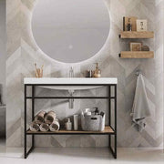 Indus Freestanding Vanity Frame with Basin and Shelf - All Sizes - Bathrooms