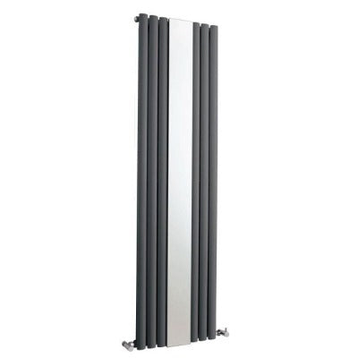 Moda Vertical Aqua Steel Radiator with Mirror - All Sizes -