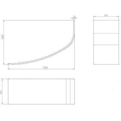 Cleo Offset Corner Bath Panel - Bathrooms