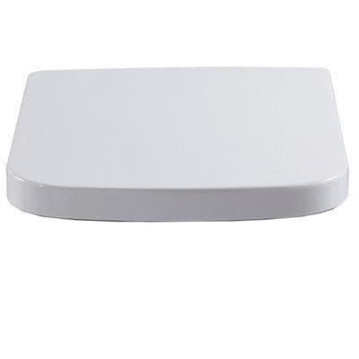 White rectangular toilet seat on a white background