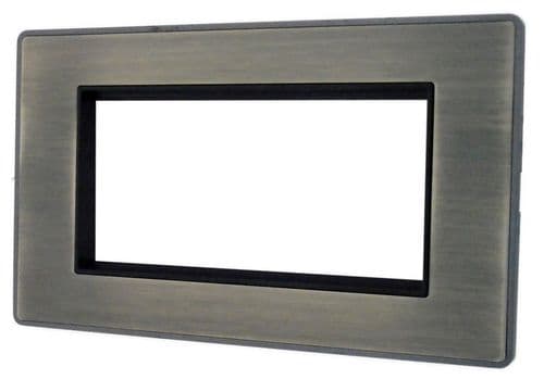 Caradok Screwless Premium Vintage Brass Metal 2 Gang Module Plate - Caradok - Screwless Vintage Brass