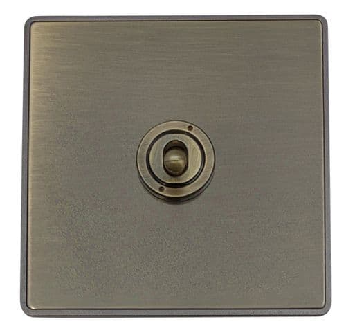 Caradok Screwless Premium Vintage Brass Metal 1 Gang Intermediate Toggle Light Switch - Caradok - Screwless Vintage Brass