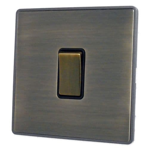 Caradok Screwless Premium Vintage Brass Metal 1 Gang Rocker Light Switch - Caradok - Screwless Vintage Brass