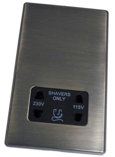 Caradok Screwless Premium Vintage Brass Metal Dual Voltage Shaver Socket 115-230V - Caradok - Screwless Vintage Brass