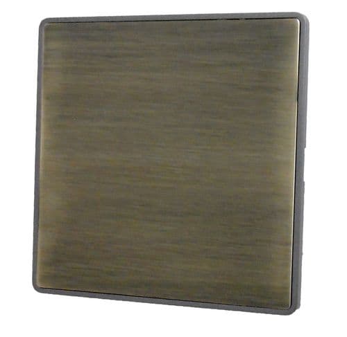 Caradok Screwless Premium Vintage Brass Metal 1 Gang Single Blank Plate - Caradok - Screwless Vintage Brass