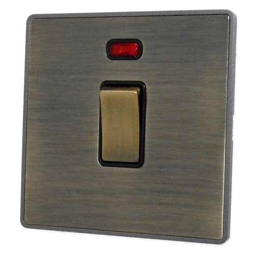 Caradok Screwless Premium Vintage Brass Metal 1 Gang 20 Amp Double Pole Switch - Caradok - Screwless Vintage Brass