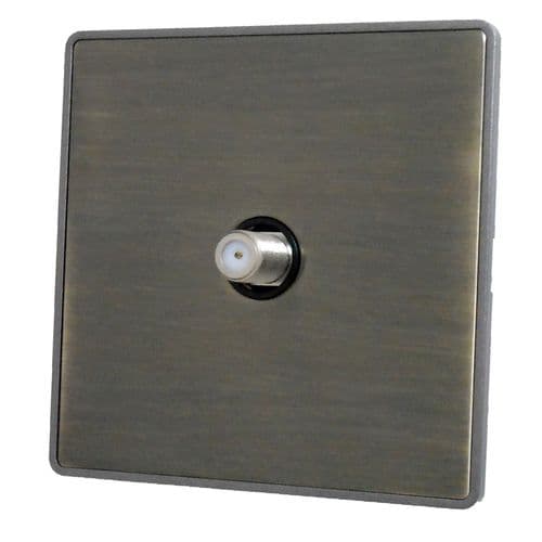 Caradok Screwless Premium Vintage Brass Metal 1 Gang Single Satellite Point Socket - Caradok - Screwless Vintage Brass