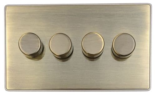 Caradok Screwless Premium Vintage Brass Metal 4 Gang Dimmer Switch - Caradok - Screwless Vintage Brass