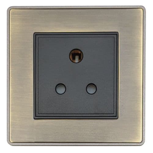 Caradok Screwless Premium Vintage Brass Metal 1 Gang Single 5 Amp Plug Socket - Caradok - Screwless Vintage Brass