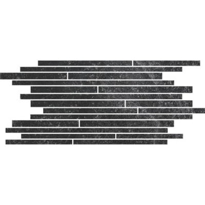 Fashion Stone Black Thin Muretto Mosaic Tile (Lappato Finish) (Box of 6) - Tiles