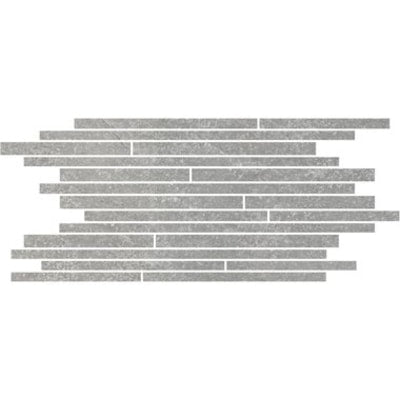 Fashion Stone Light Grey Thin Muretto Mosaic Tiles (Lappato Finish) (Box of 6) - Tiles