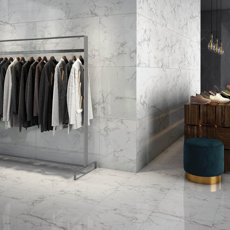Tech-Marble White Venato (Honed Finish) - All Sizes - Tiles