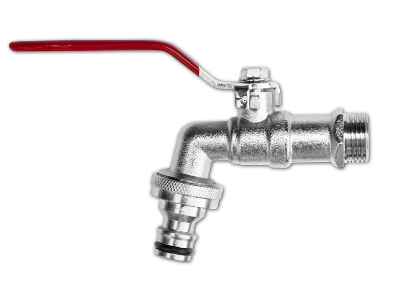 Garden Lever Tap Brass Nickle Plated 3/4" BSPM Inlet Snap-On Bradas - Home & Garden > Lawn & Garden Garden watering