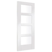 Shaker 4 Light Internal White Primed Fire Door with Clear Glass -