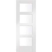 Shaker 4 Light Internal White Primed Fire Door with Clear Glass -