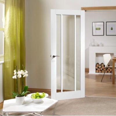 Worcester Internal White Primed Door with Clear Glass -