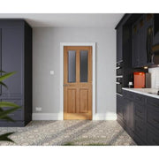 Victorian 4 Panel Oak Glazed Unfinished Internal Door - All Sizes - Doors