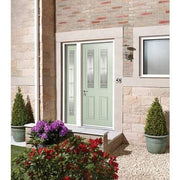 Malton Light Green GRP Pre-Finished 2 Double Glazed Lead Light Panels - 2032mm x 813mm -
