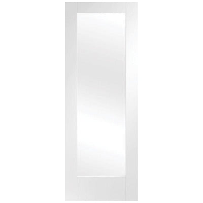 Pattern 10 White Primed Internal Rebated Door Pair with Clear Glass - All Sizes - Hardware > Building Materials > Doors